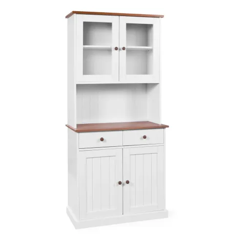 Mobile 2 Ante con Cassetti Bianca Credenza Alta Vetrina Ingresso Moderna Legno | BricoShop24