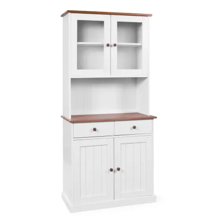 Mobile 2 Ante con Cassetti Bianca Credenza Alta Vetrina Ingresso Moderna Legno | BricoShop24