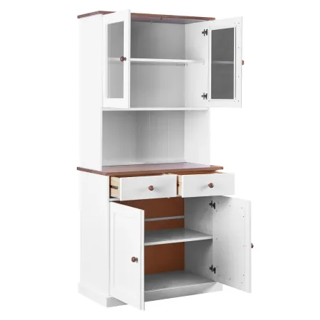 Mobile 2 Ante con Cassetti Bianca Credenza Alta Vetrina Ingresso Moderna Legno | BricoShop24