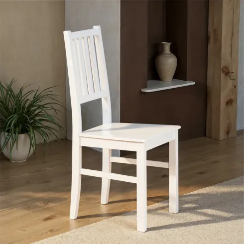 2 Sedie Bianche in Legno Massello Moderne da Salotto per Cucina Soggiorno Design | BricoShop24
