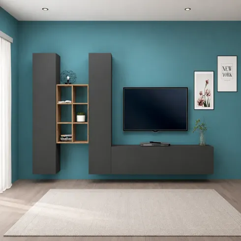 Colonne Armadio Mobile Porta TV Libreria da Soggiorno 320 cm Antracite