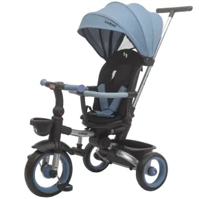 Triciclo Passeggino Evolutivo Bambini Blu 7 Modalità Sedile Girevole