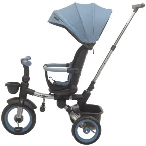 Triciclo Passeggino Evolutivo Bambini Blu 7 Modalità Sedile Girevole 2