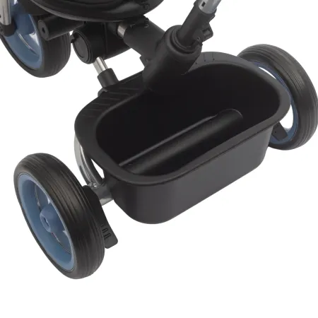 Triciclo Passeggino Evolutivo Bambini Blu 7 Modalità Sedile Girevole