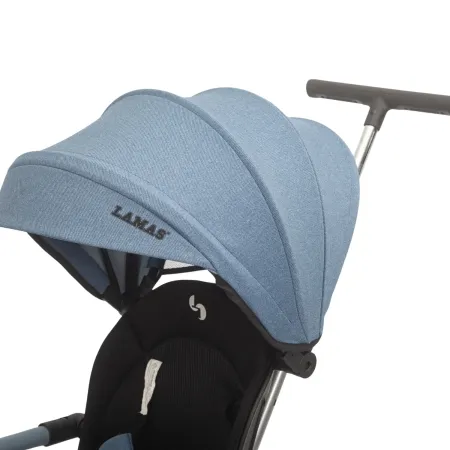 Triciclo Passeggino Evolutivo Bambini Blu 7 Modalità Sedile Girevole