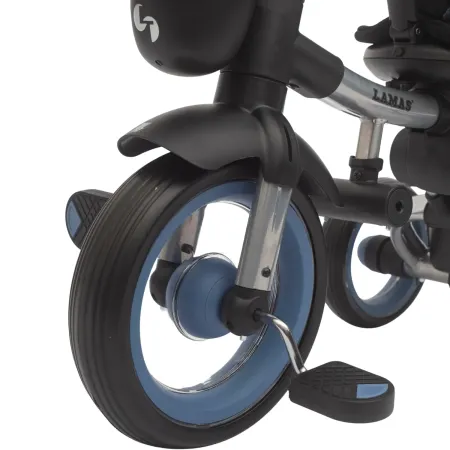 Triciclo Passeggino Evolutivo Bambini Blu 7 Modalità Sedile Girevole
