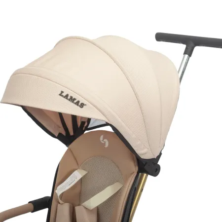 Triciclo Passeggino Evolutivo Bambini Beige 7 Modalità Sedile Girevole