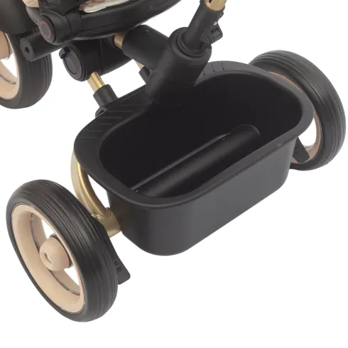 Triciclo Passeggino Evolutivo Bambini Beige 7 Modalità Sedile Girevole