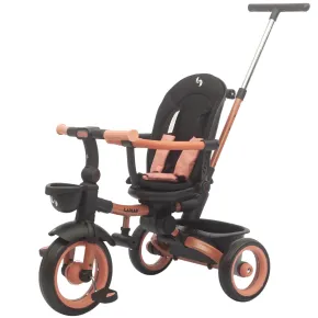 Triciclo Passeggino Evolutivo Bambini Rosa 7 Modalità Sedile Girevole