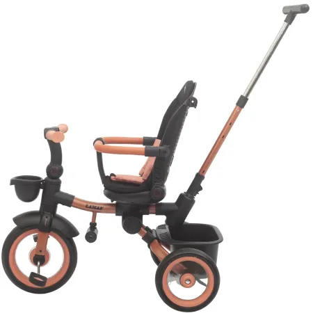 Triciclo Passeggino Evolutivo Bambini Rosa 7 Modalità Sedile Girevole