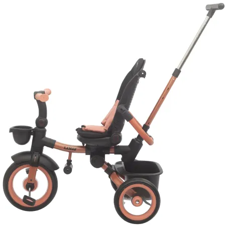 Triciclo Passeggino Evolutivo Bambini Rosa 7 Modalità Sedile Girevole