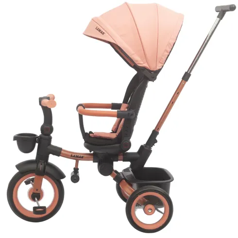 Triciclo Passeggino Evolutivo Bambini Rosa 7 Modalità Sedile Girevole