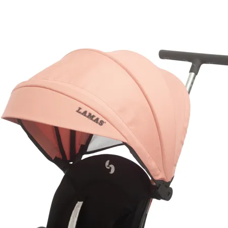 Triciclo Passeggino Evolutivo Bambini Rosa 7 Modalità Sedile Girevole