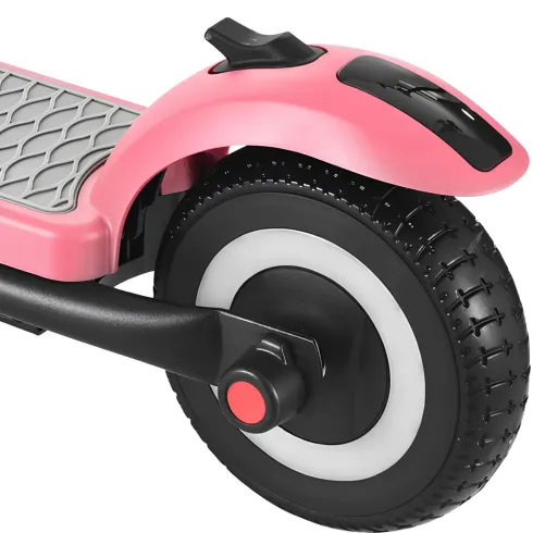 Monopattino Elettrico 24V per Bambini Rosa Pieghevole 3 Velocità LED