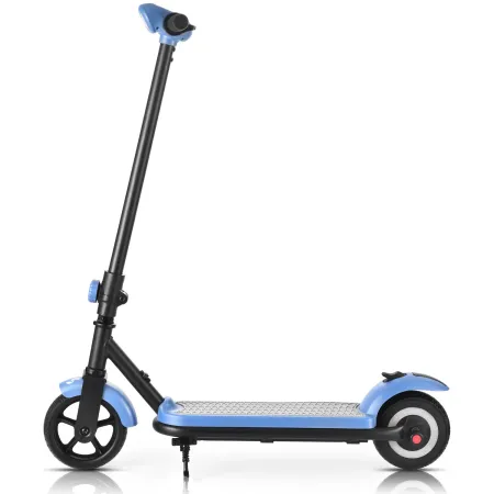 Monopattino Elettrico 24V per Bambini Blu Pieghevole 3 Velocità LED