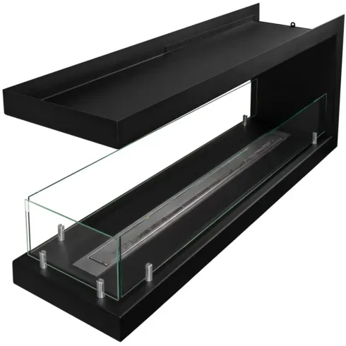 Camino Bioetanolo Trifacciale da Incasso 120x30x50 cm 3 kW Nero