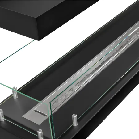 Camino Bioetanolo Trifacciale da Incasso 120x30x50 cm 3 kW Nero