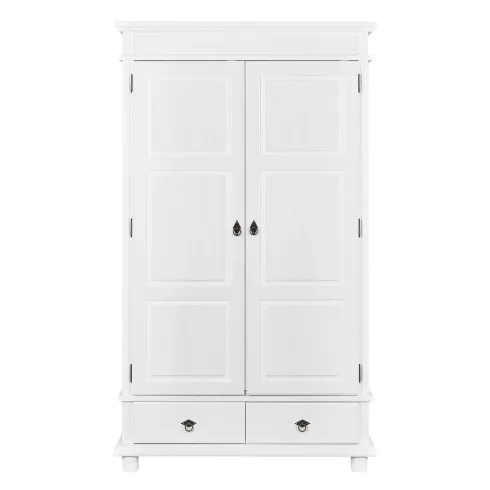 Armadio 2 Ante 2 Cassetti h 200 Bianco Ripiani Cassetti Mobile Cabina Guardaroba