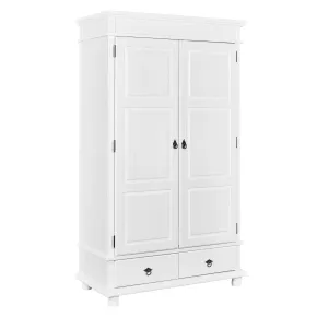 Armadio 2 Ante 2 Cassetti h 200 Bianco Ripiani Cassetti Mobile Cabina Guardaroba