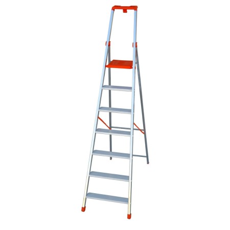 Facal Scala 7 Gradini Alluminio Doppia a Forbice Professionale Scaletta Interno