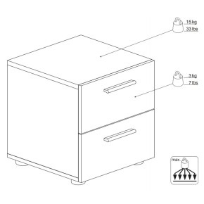 Comodino Bianco 2 Cassetti Cassettiera Camera Letto Studio Moderno Cameretta 2