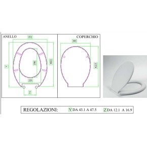 Copri Water Vaso Sedile Wc Asse Resina Universale Economico Tavoletta Plastica 2