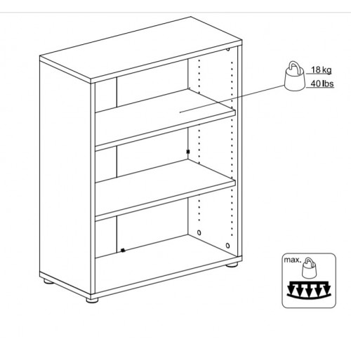 Kit Mobile Libreria Alta 3 Ripiani Bianca Bassa Legno Moderna Cameretta Design