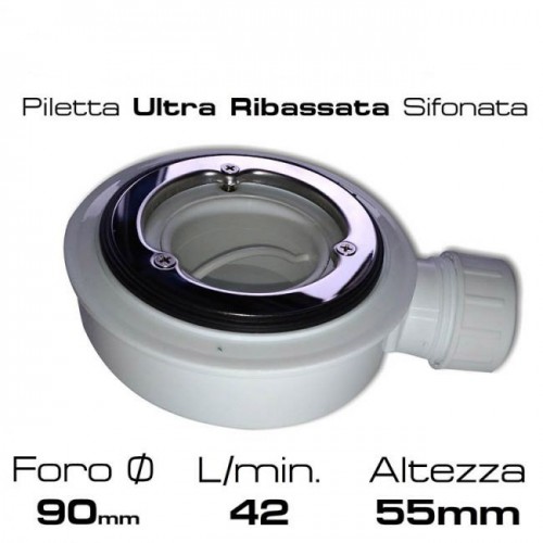 Piatto Doccia Slim Effetto Pietra Angolare Piletta Filo Pavimento Marmoresina
