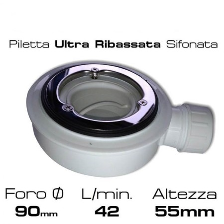 Piatto Doccia Slim Effetto Pietra Angolare Piletta Filo Pavimento Marmoresina