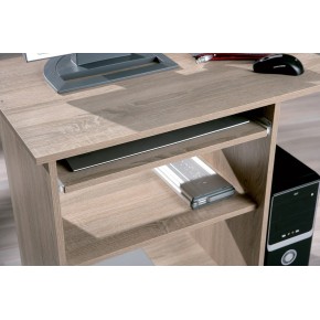 Kit Scrivania Portapc Rovere Cameretta Moderna Legno Tavolo con Ruote Cassetto 2